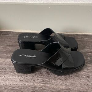 Jeffrey Campbell Black Patent Platform Sandal
